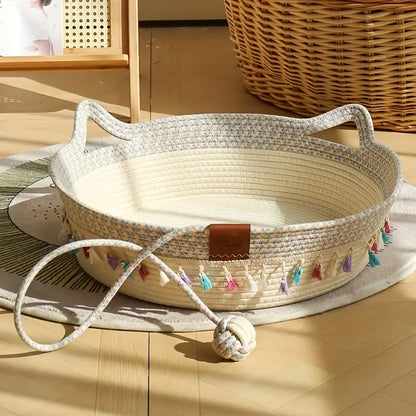 Handwoven Durable Anti-Slip and Shed-Resistant Cat Bed